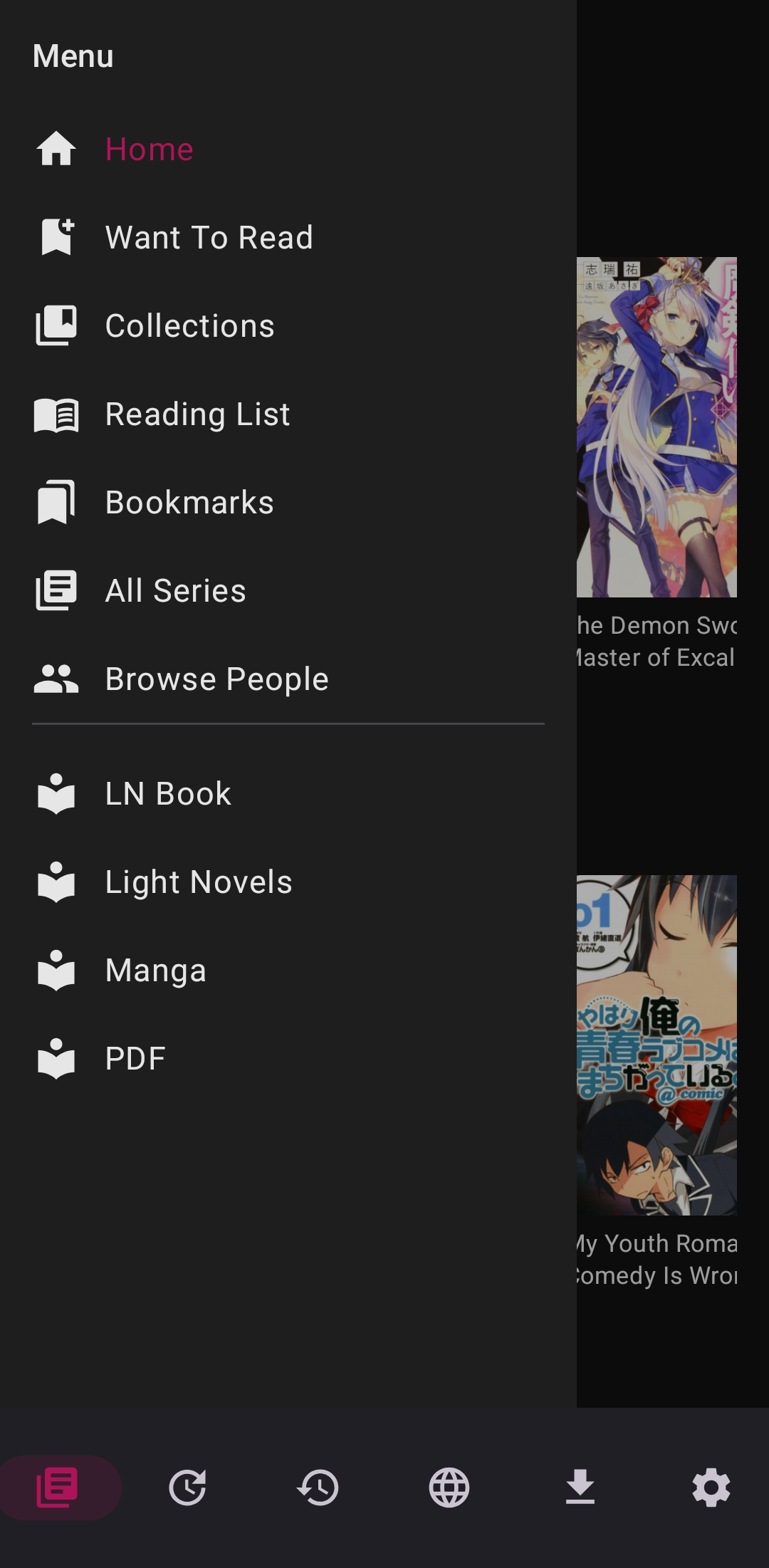 Inkita side navigation